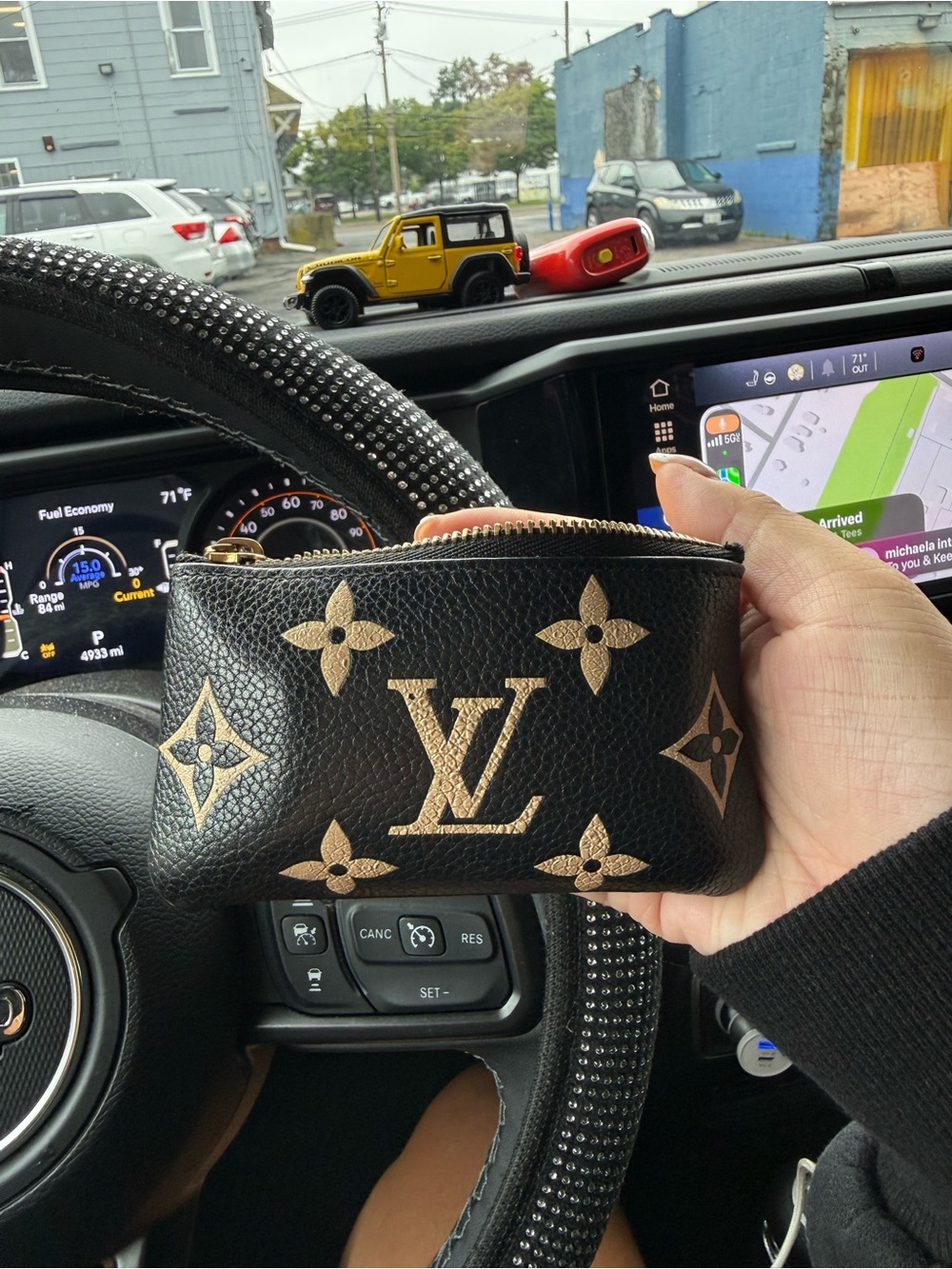 Louis Vuitton Black & Gold Monogram Coin Pouch